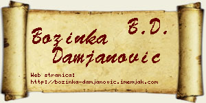 Božinka Damjanović vizit kartica